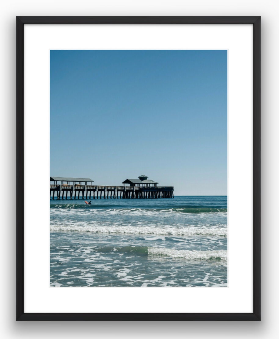 Folly Beach South Carolina Surfer Photograph - Print Only or Framed