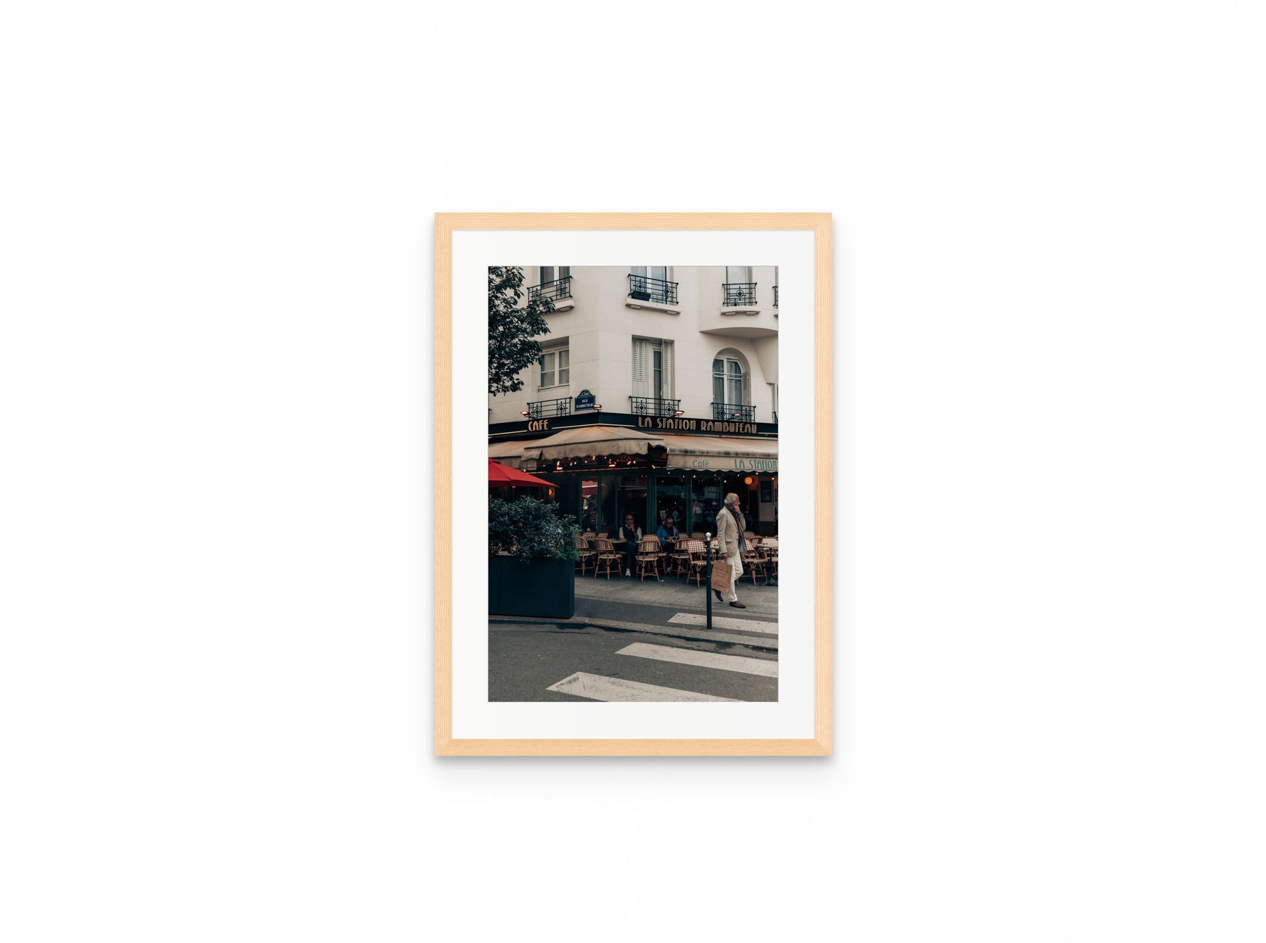 La Station Rambuteau, 12×18 in natural frame