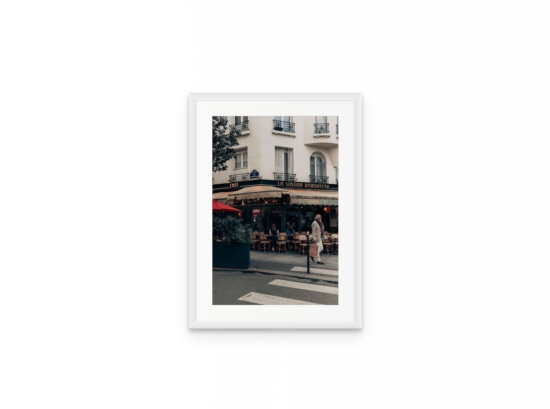 La Station Rambuteau, 12×18 in white frame