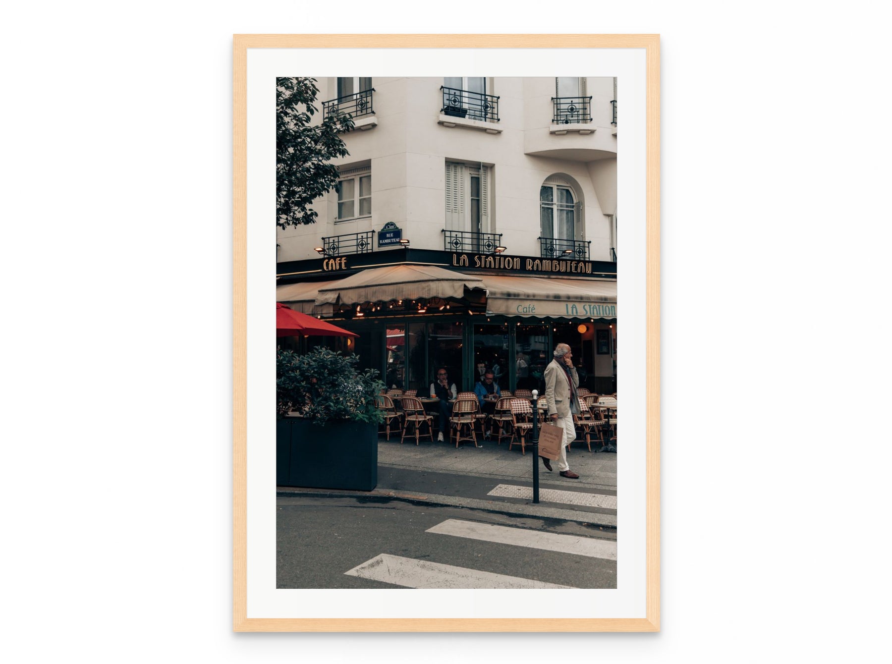 La Station Rambuteau, 20×30 in natural frame