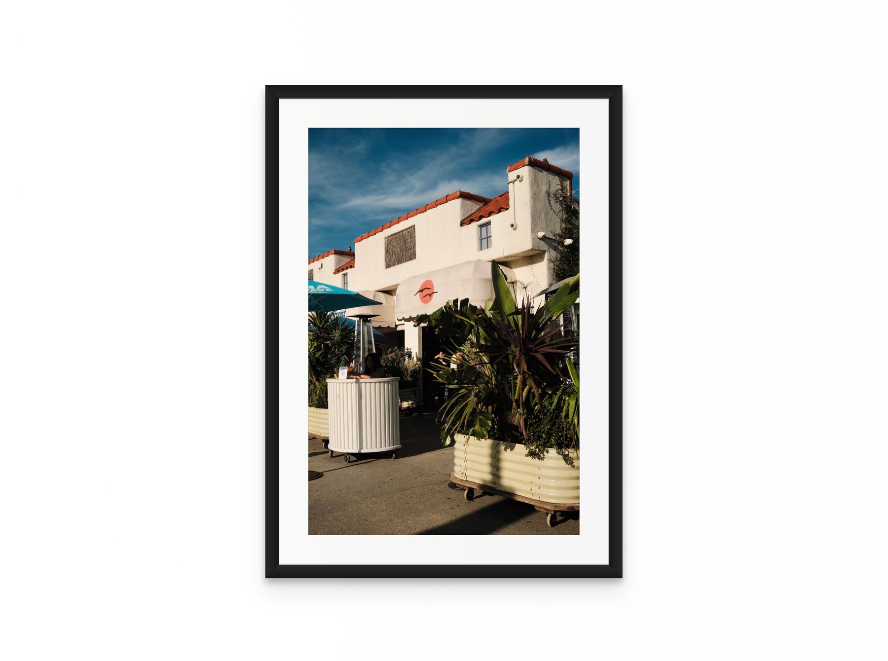 Malibu Farm Courtyard, 16×24 in black frame