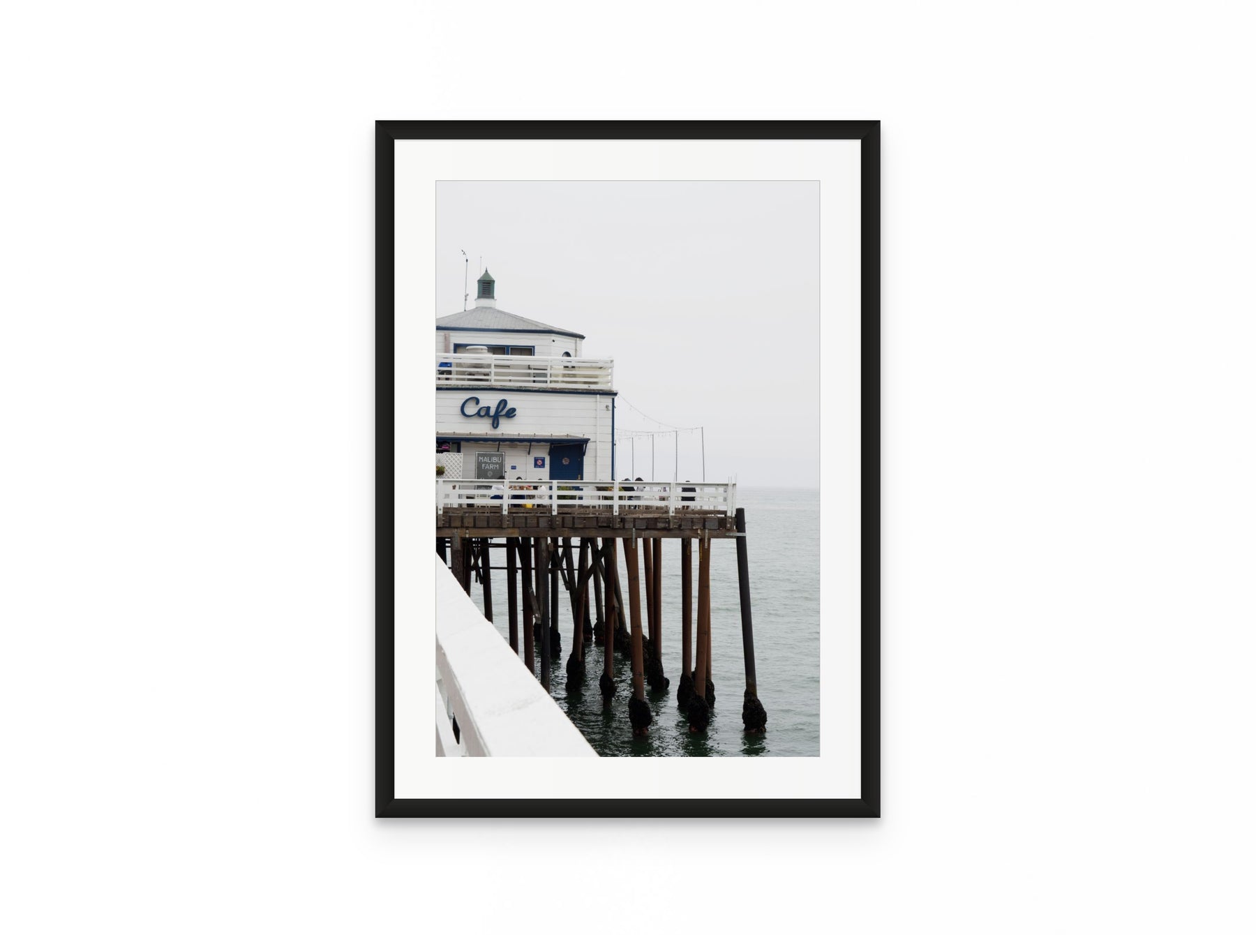 Malibu Pier Cafe, 16×24 in black frame