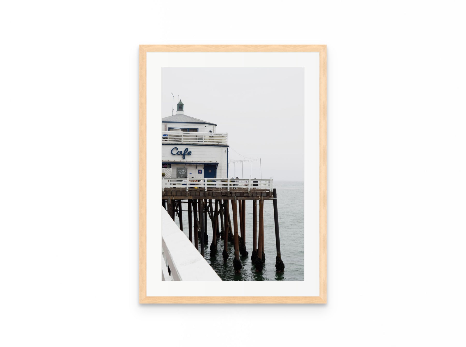 Malibu Pier Cafe, 16×24 in natural frame