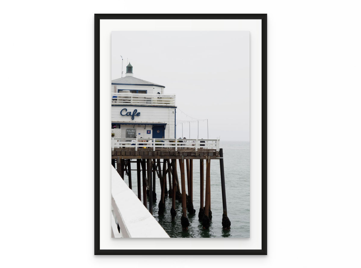 Malibu Pier Cafe, 20×30 in black frame