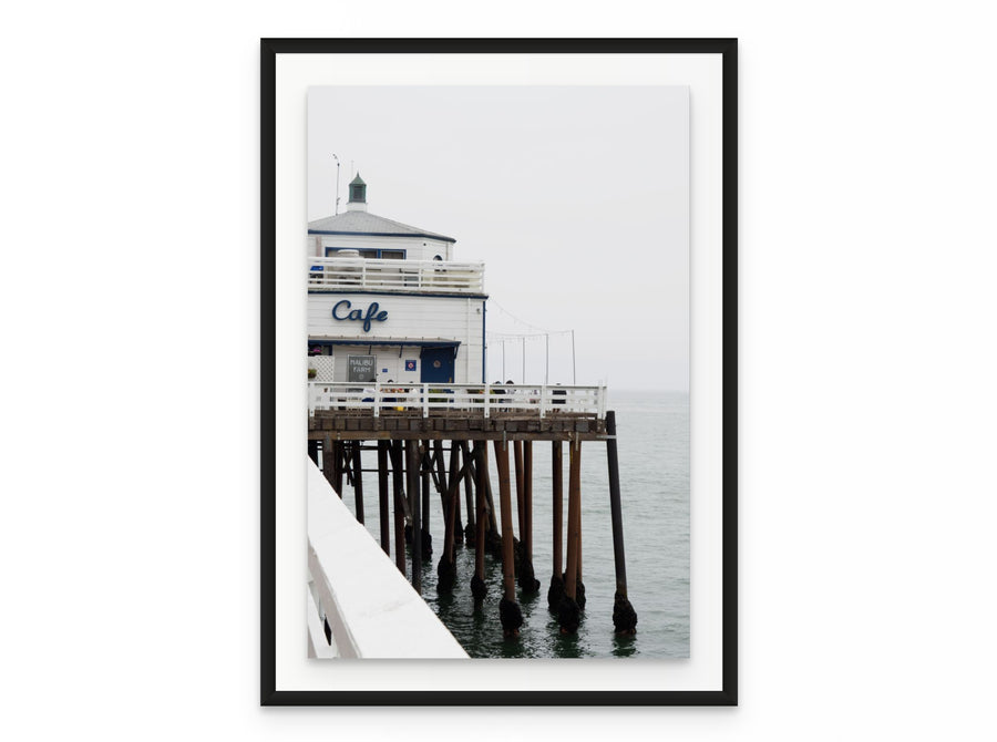 Malibu Pier Cafe, 20×30 in black frame
