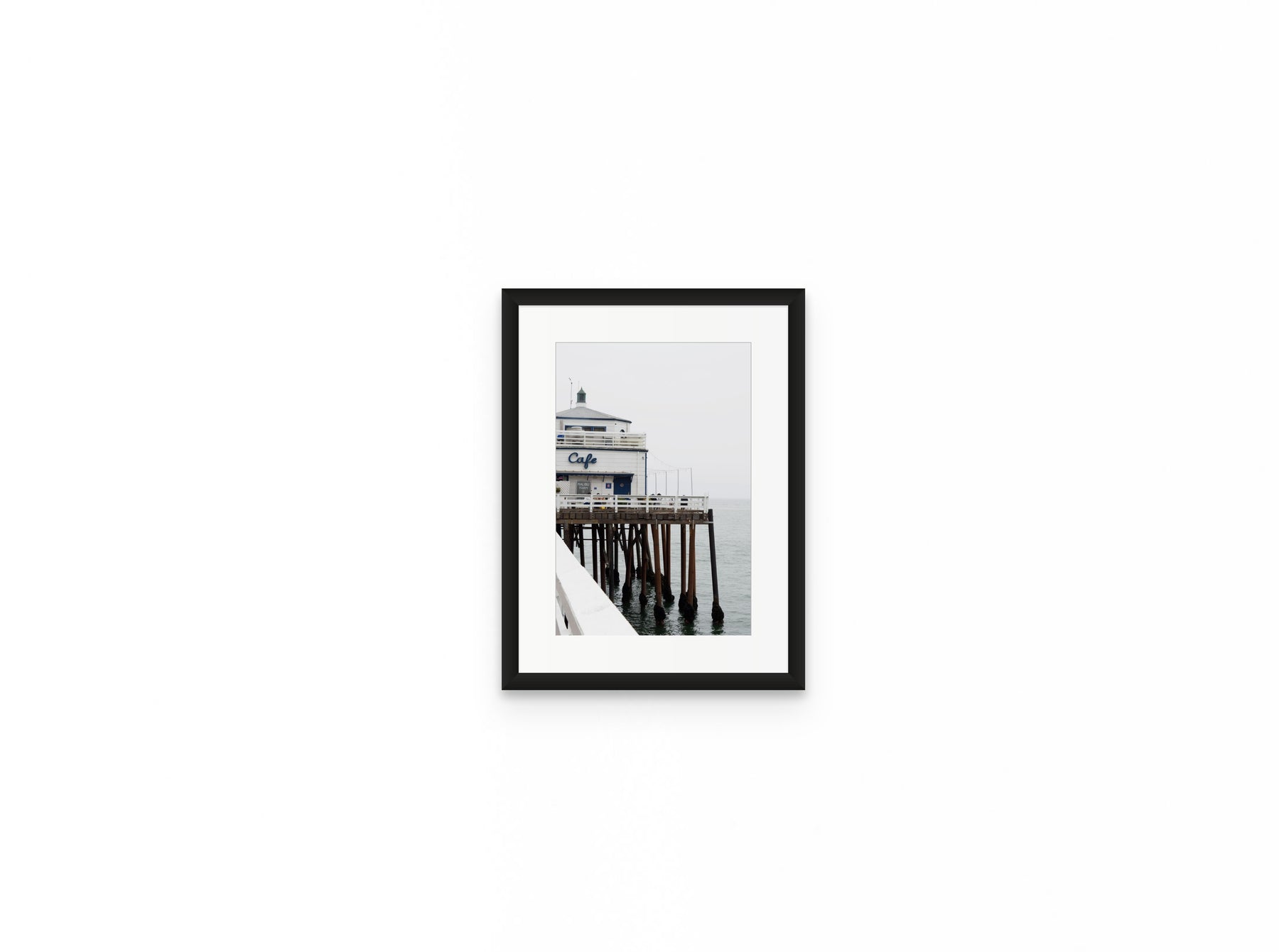 Malibu Pier Cafe, 8×12 in black frame