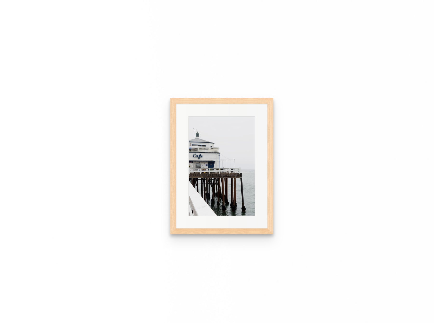 Malibu Pier Cafe, 8×12 in natural frame