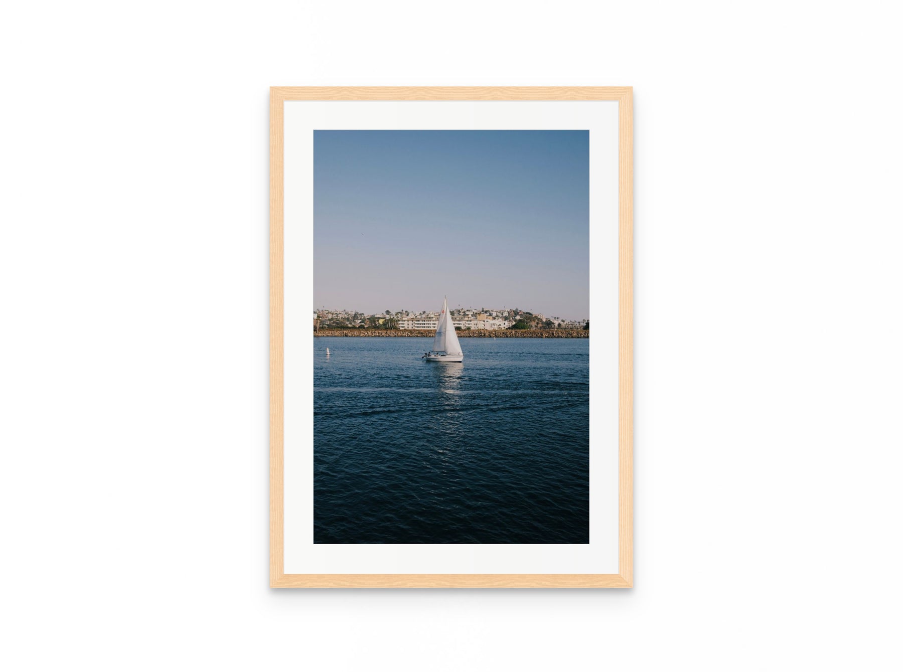 Marina Sailboat, 16×24 in natural frame