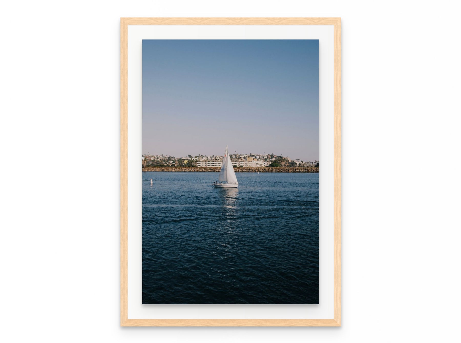 Marina Sailboat, 20×30 in natural frame