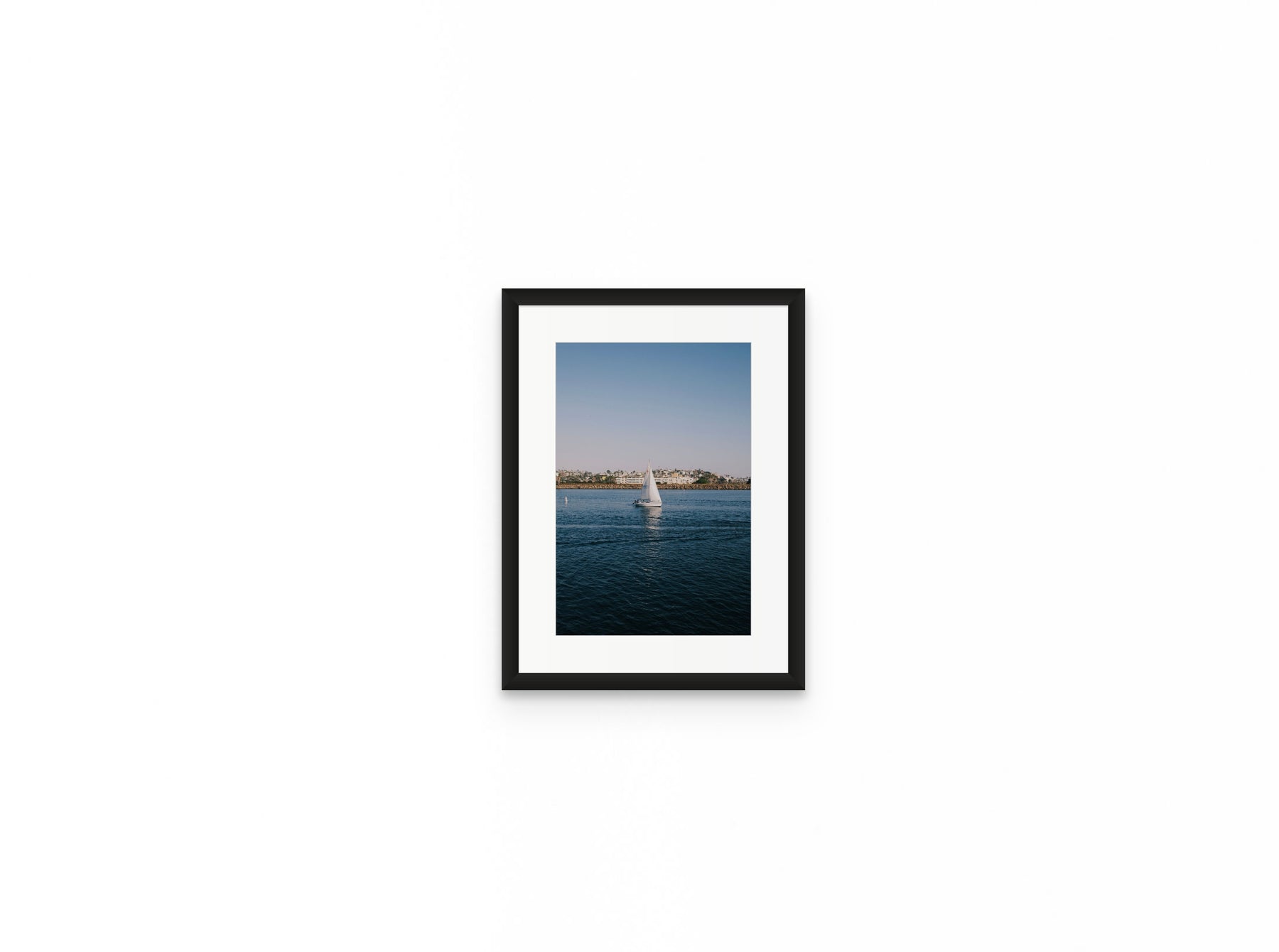 Marina Sailboat, 8×12 in black frame