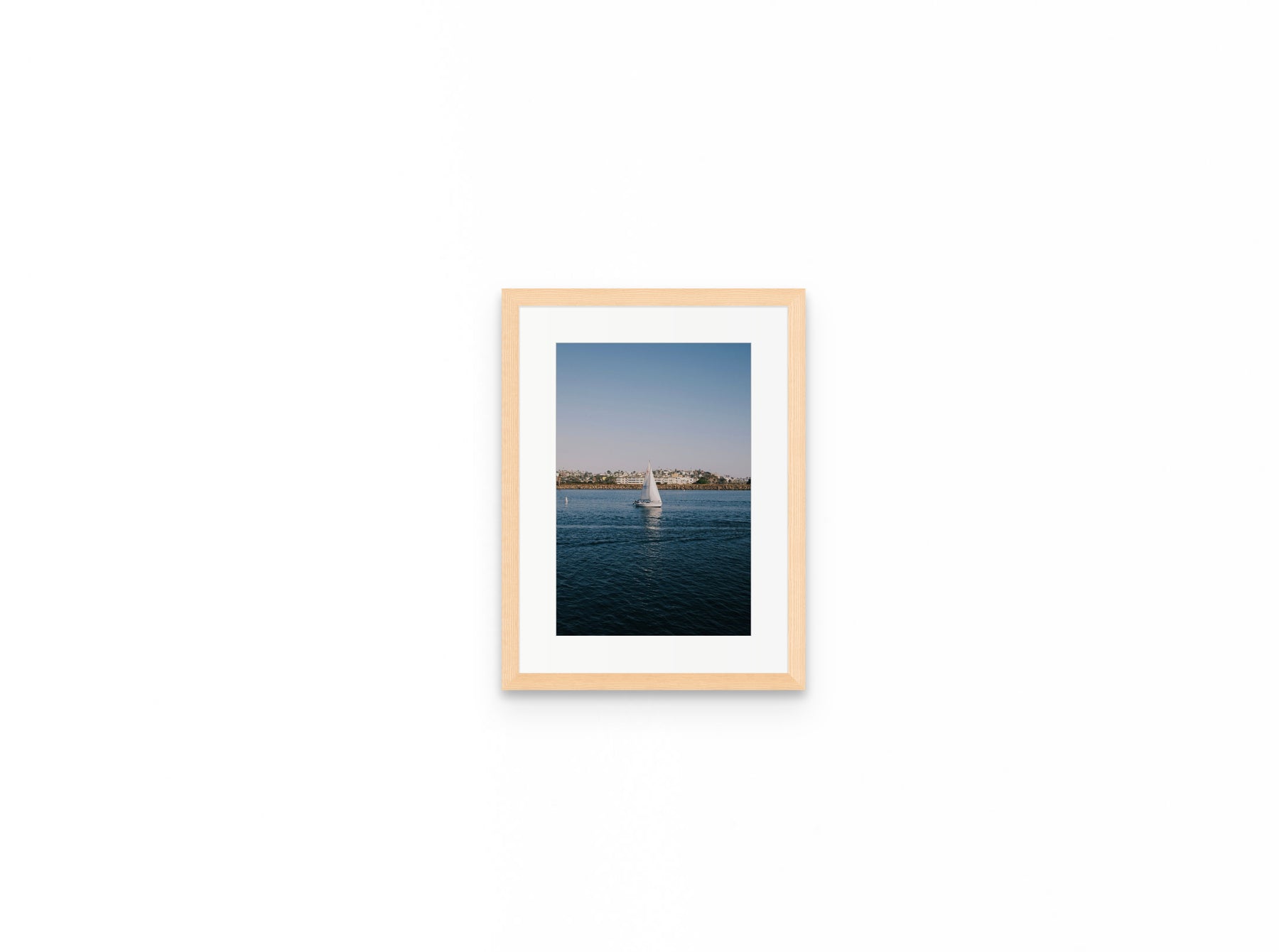 Marina Sailboat, 8×12 in natural frame