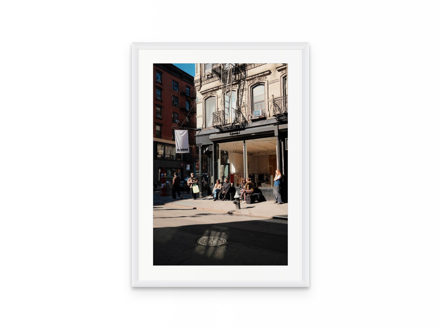 Nolita Corner Sun, 16×24 in white frame