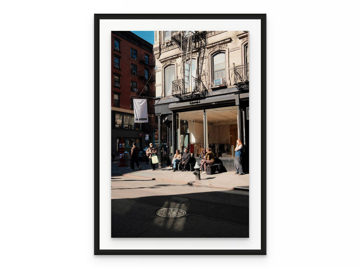 Nolita Corner Sun, 20×30 in black frame
