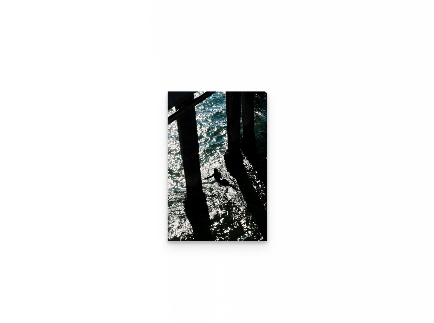 Pier Shadows Surfer, 12×18 fine art print