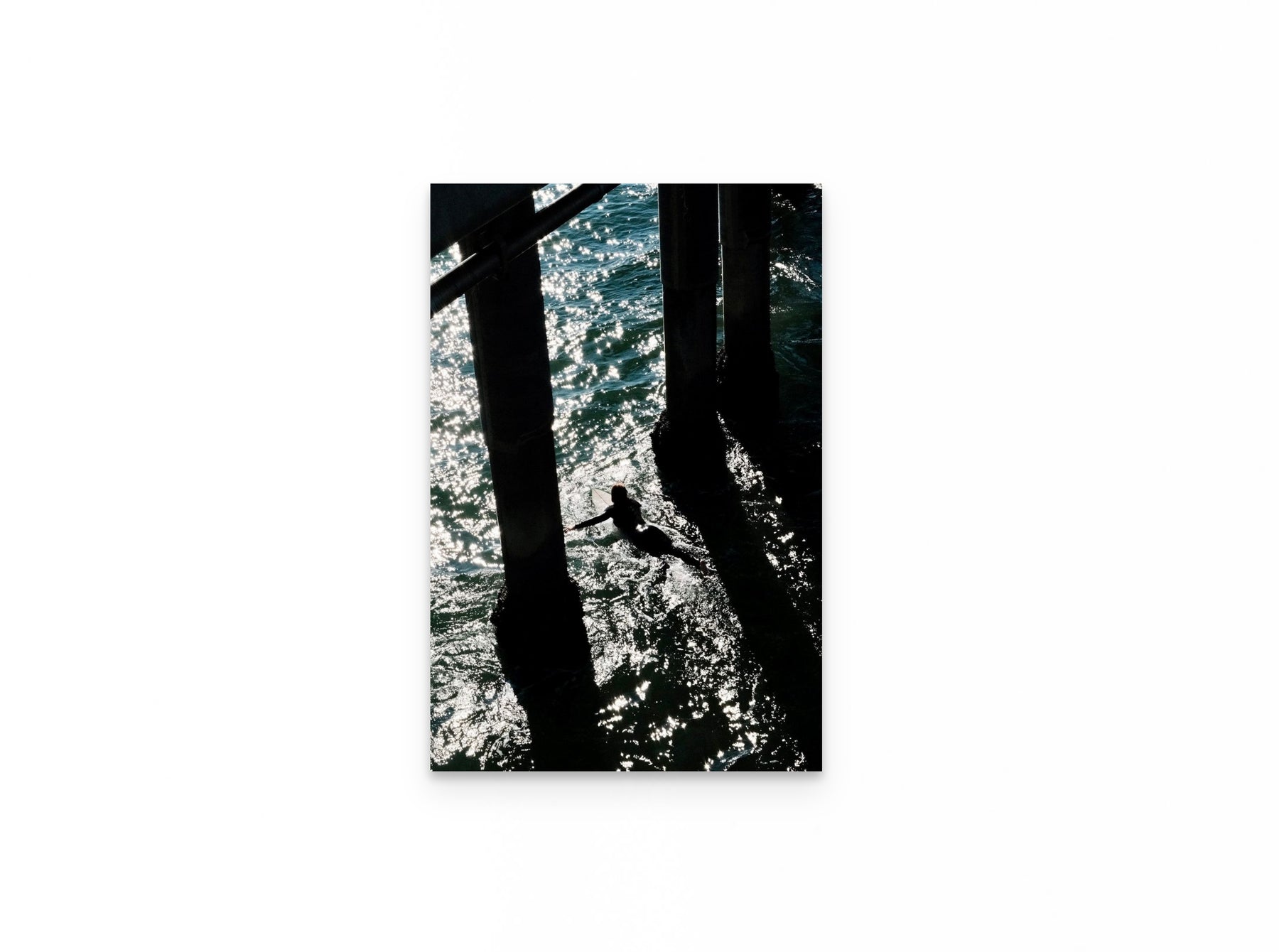 Pier Shadows Surfer, 16×24 fine art print