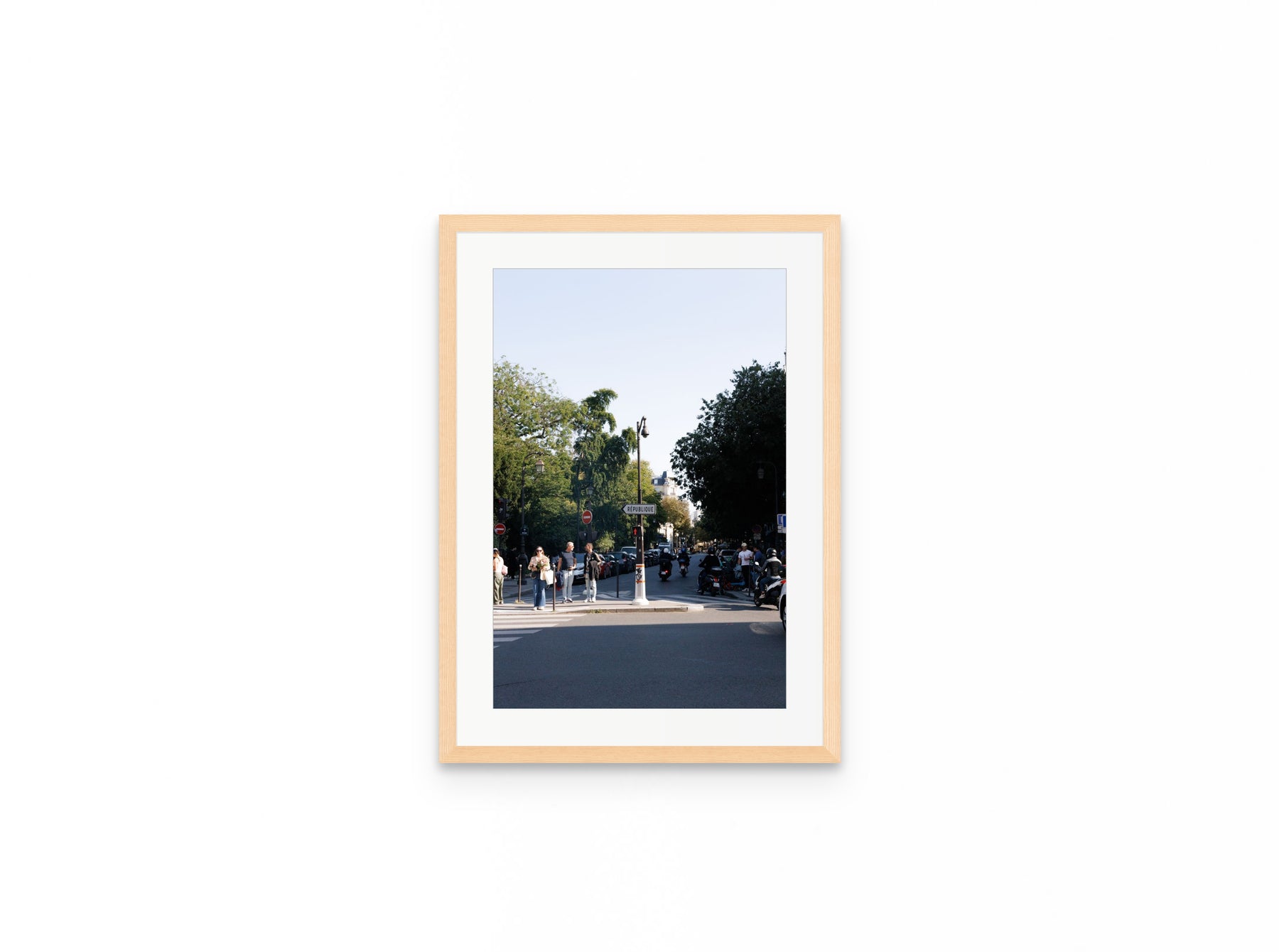 Place Republique, 12×18 in natural frame