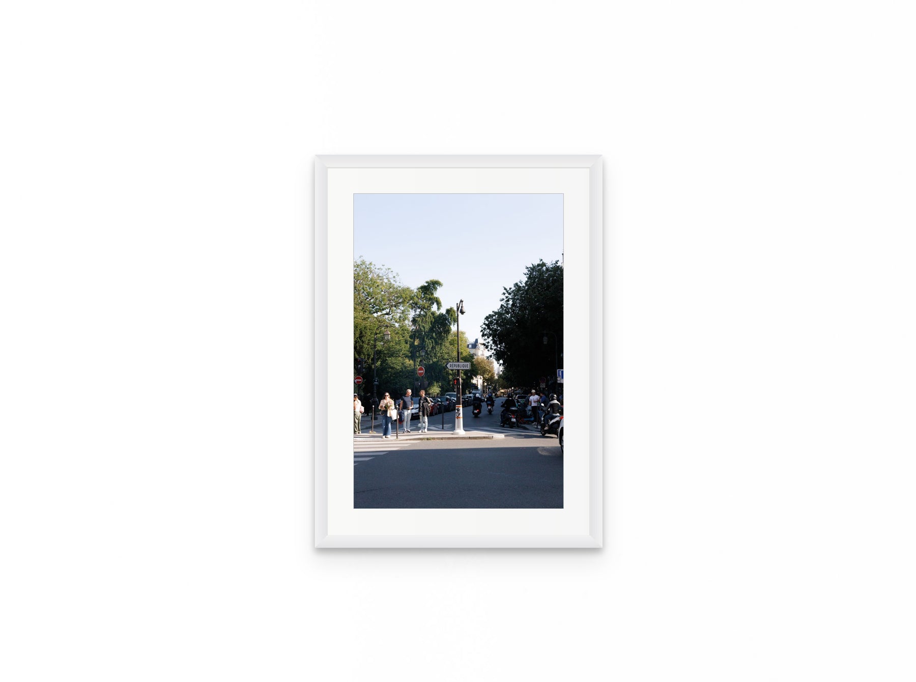 Place Republique, 12×18 in white frame