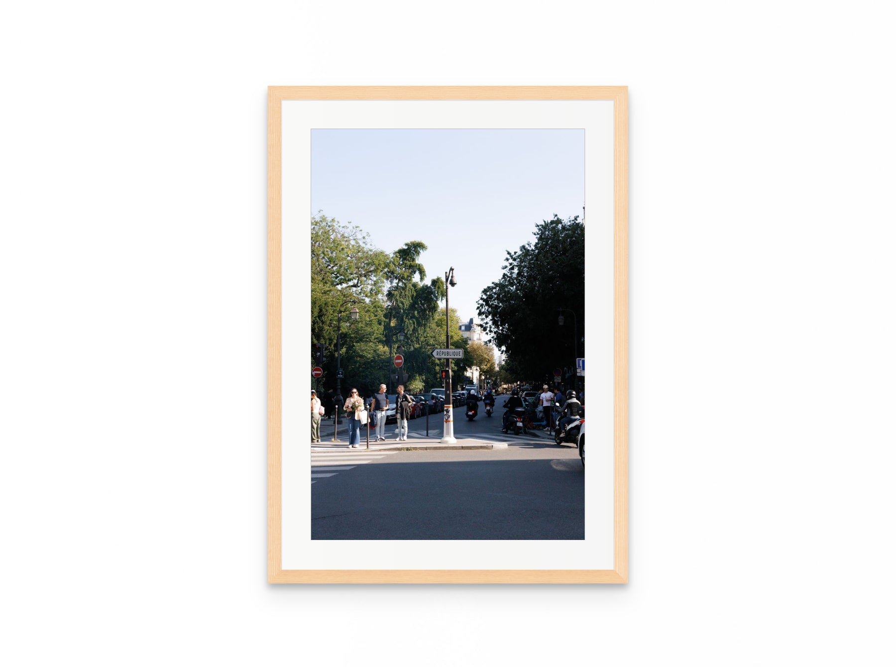 Place Republique, 16×24 in natural frame