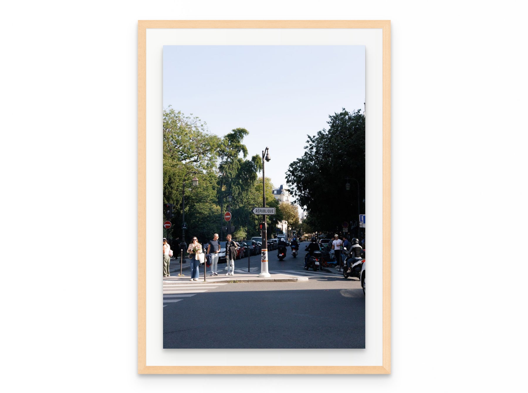 Place Republique, 20×30 in natural frame