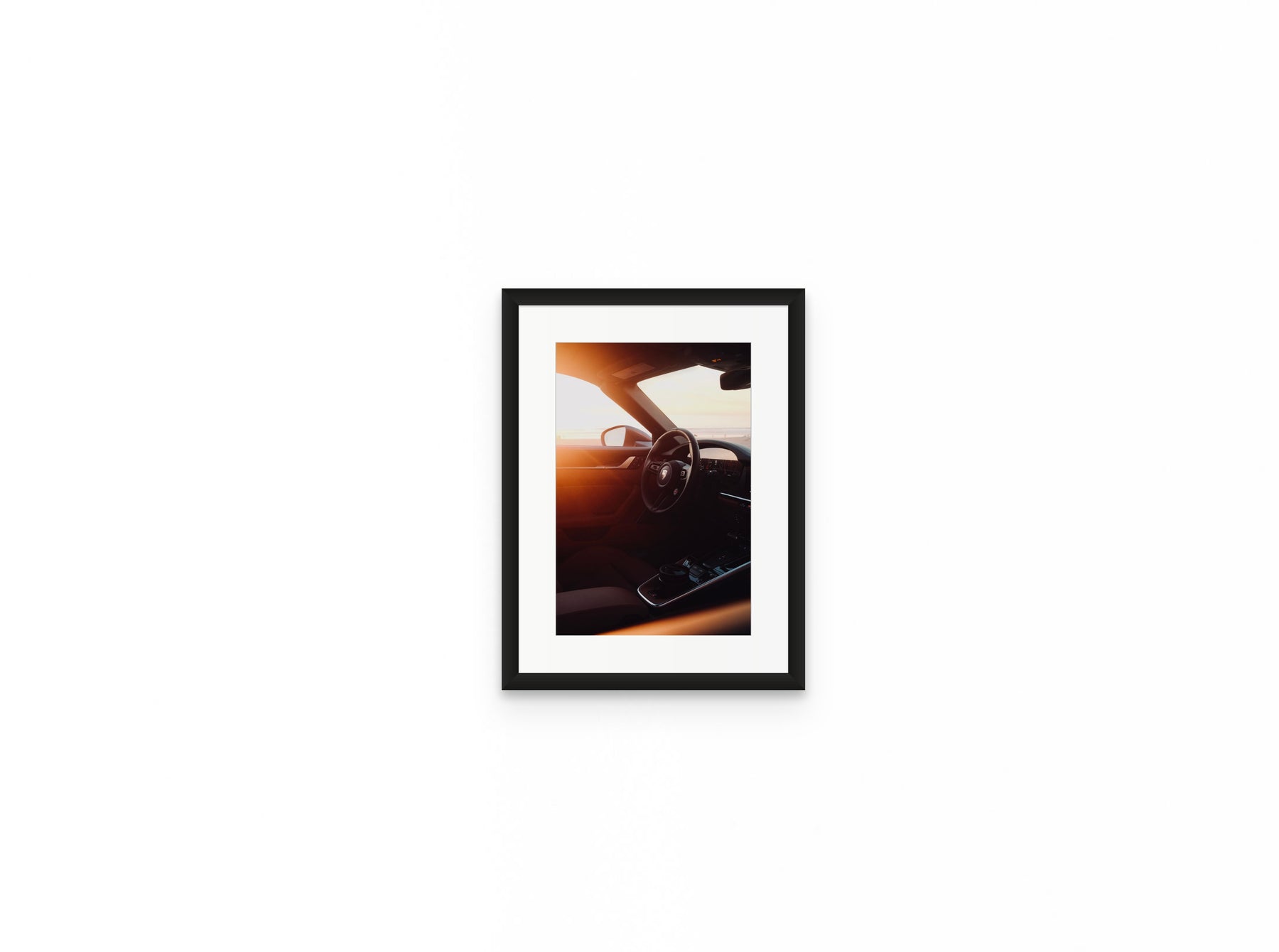 Porsche Interior Sunset, 8×12 in black frame