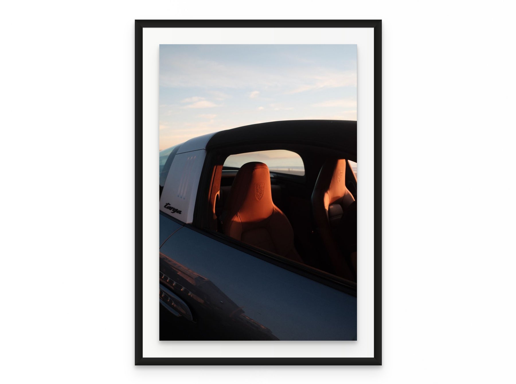 Porsche Targa Dusk, 20×30 in black frame