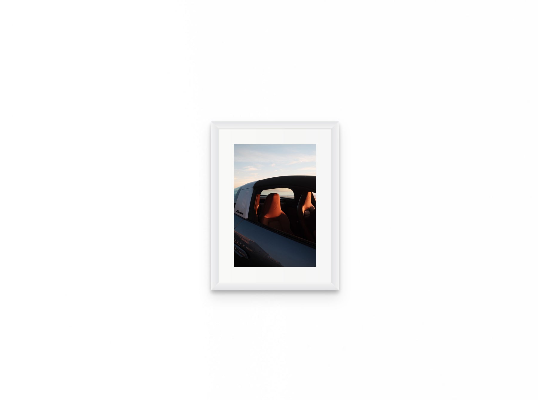 Porsche Targa Dusk, 8×12 in white frame