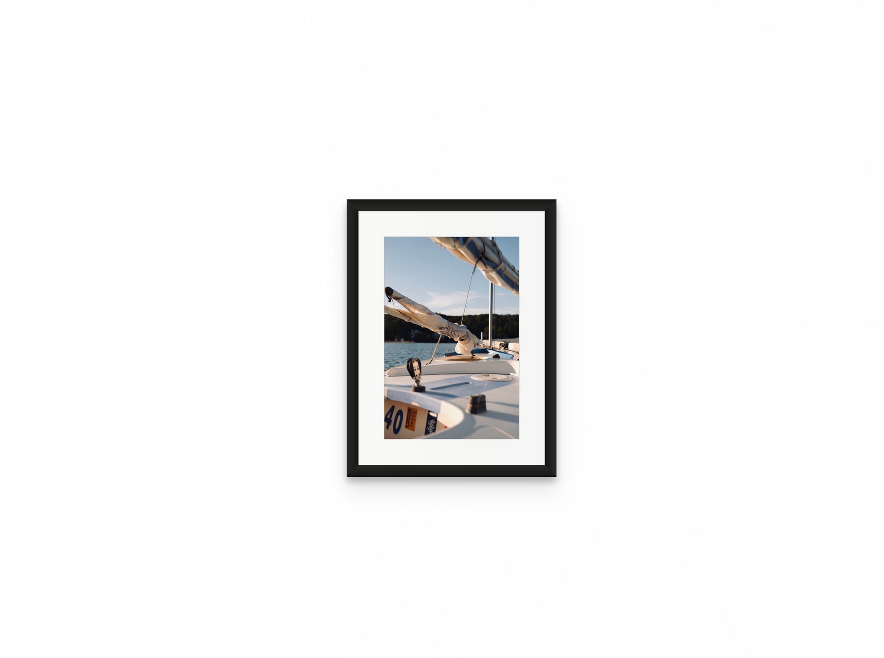 Sailboat Bow Golden, 8×12 in black frame