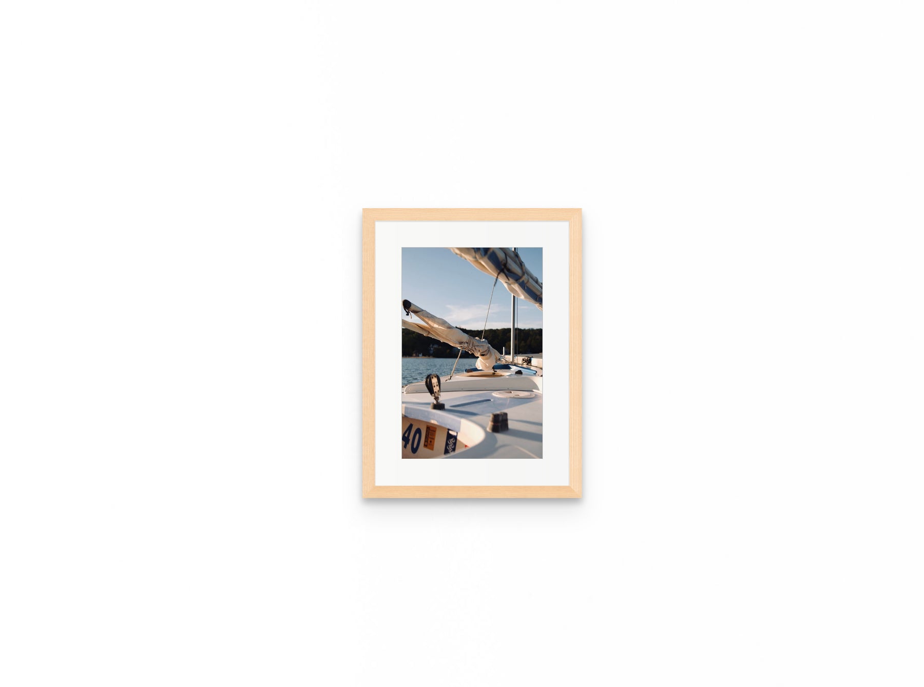 Sailboat Bow Golden, 8×12 in natural frame