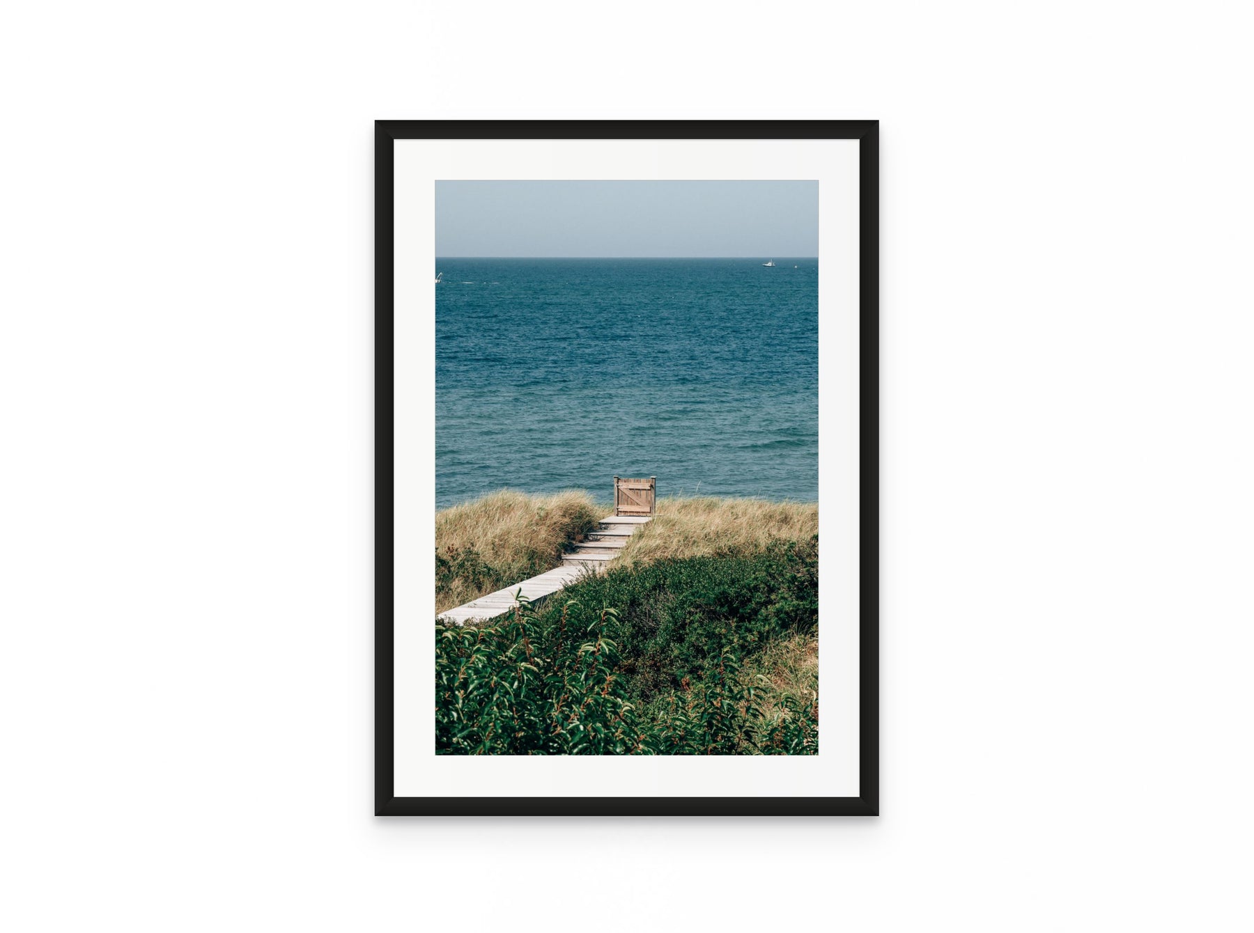Sconset Bluff Gate, 16×24 in black frame