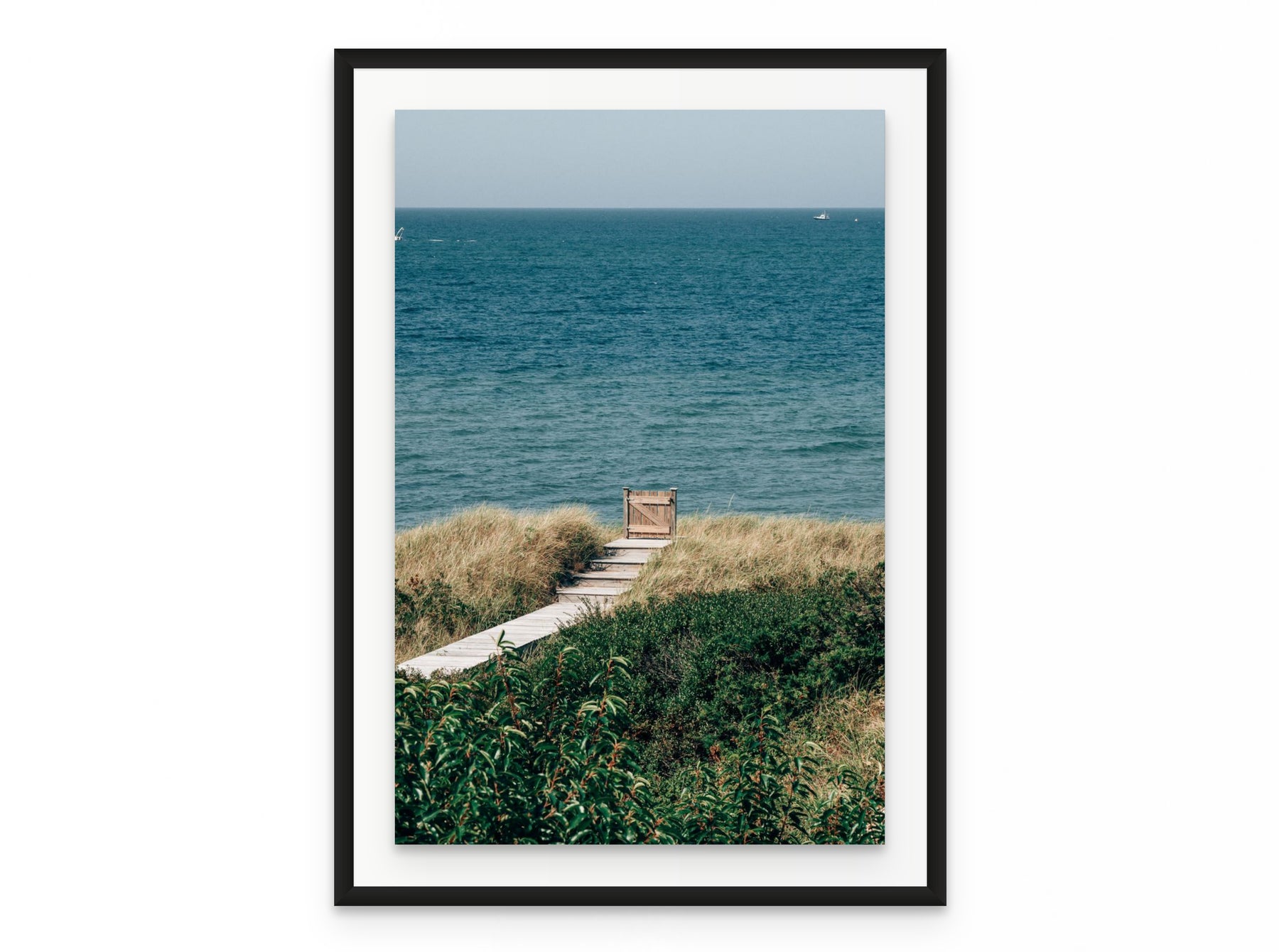 Sconset Bluff Gate, 20×30 in black frame