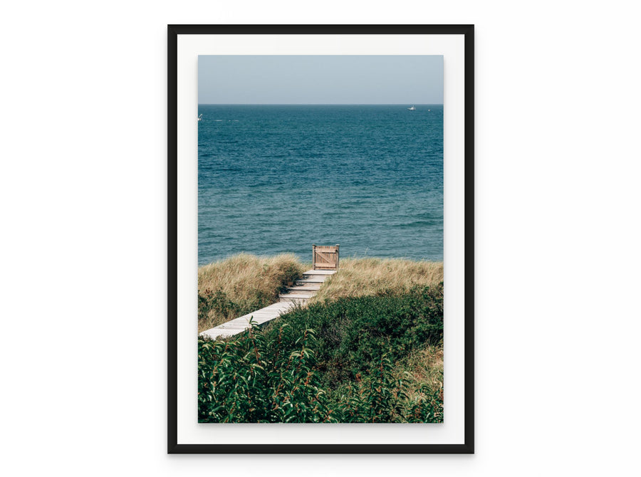 Sconset Bluff Gate, 20×30 in black frame