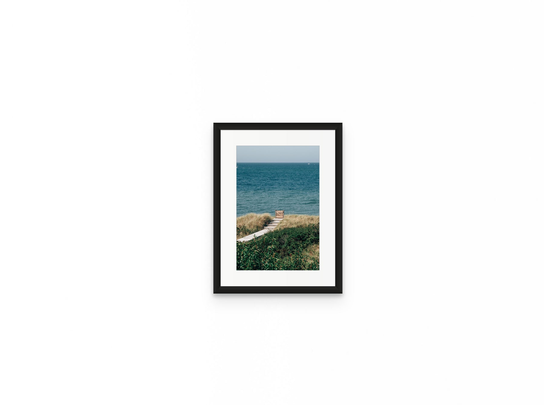 Sconset Bluff Gate, 8×12 in black frame