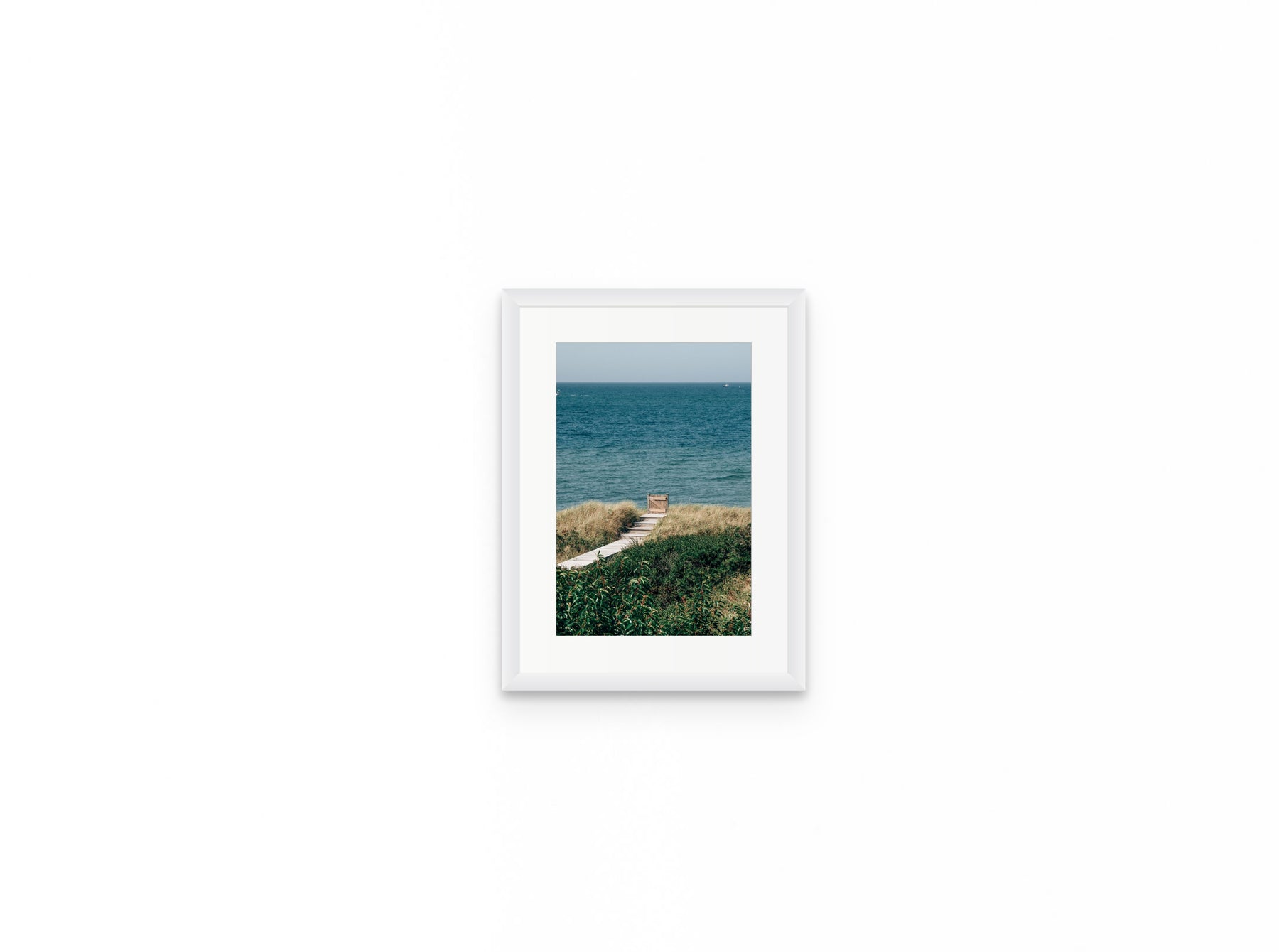 Sconset Bluff Gate, 8×12 in white frame