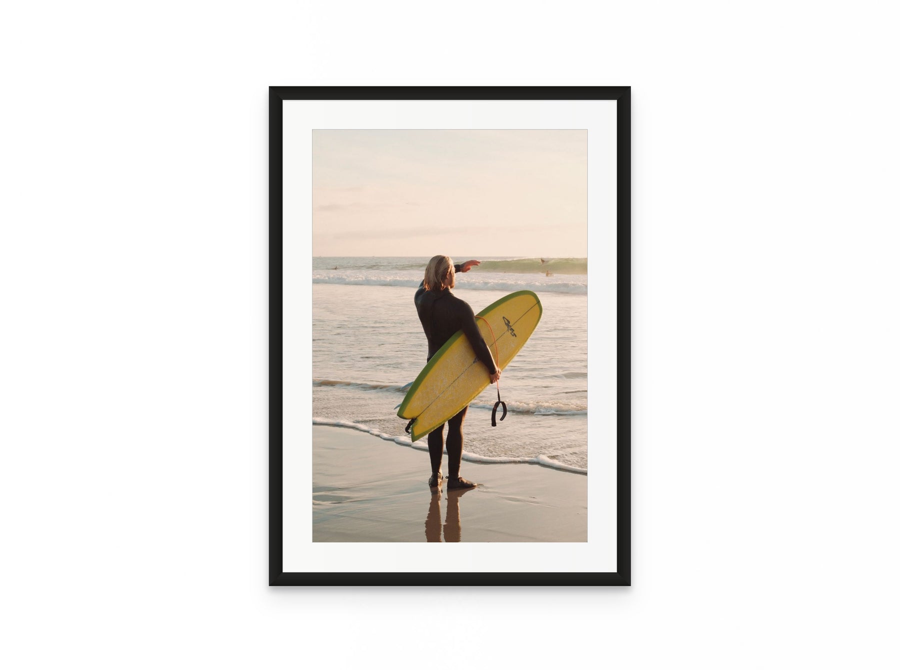 Surfer Golden Hour, 16×24 in black frame