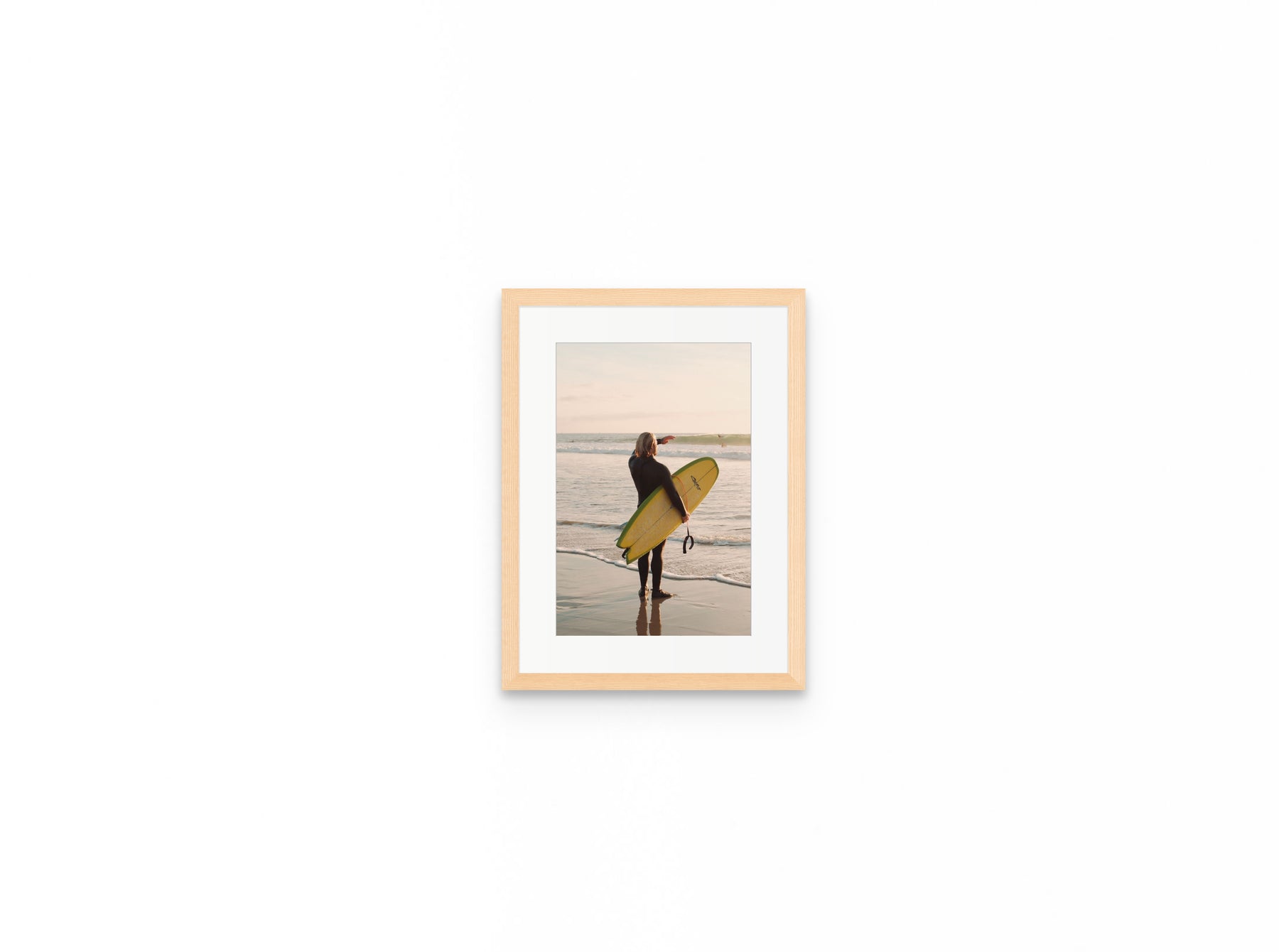 Surfer Golden Hour, 8×12 in natural frame