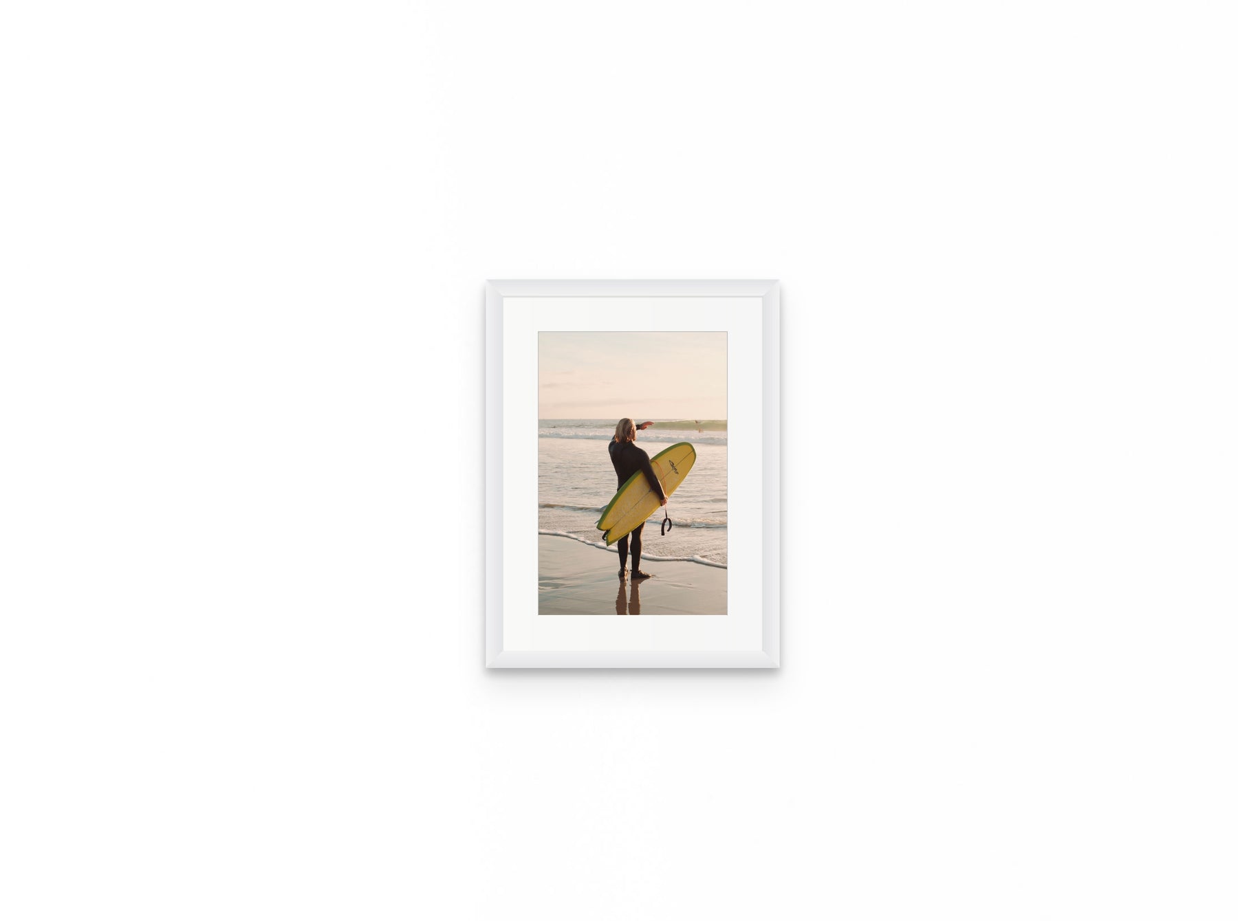 Surfer Golden Hour, 8×12 in white frame