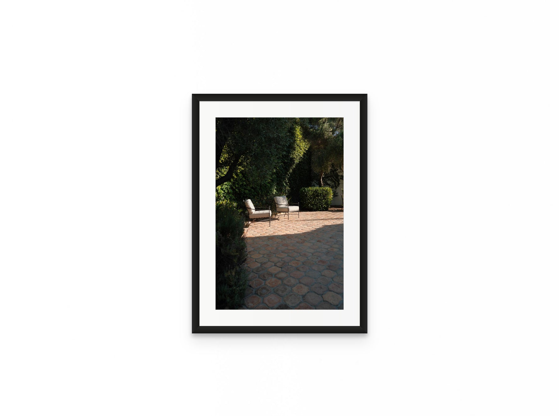Terracotta Courtyard, 12×18 in black frame