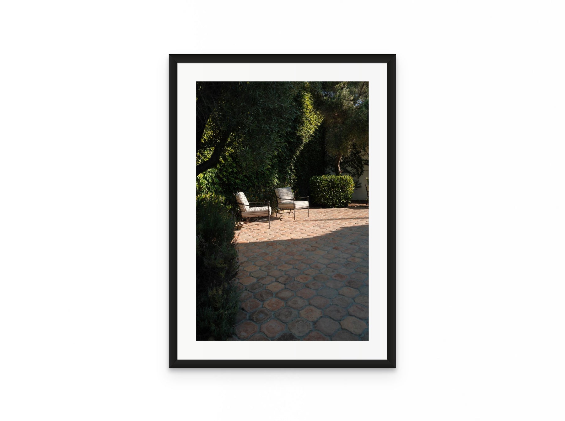 Terracotta Courtyard, 16×24 in black frame