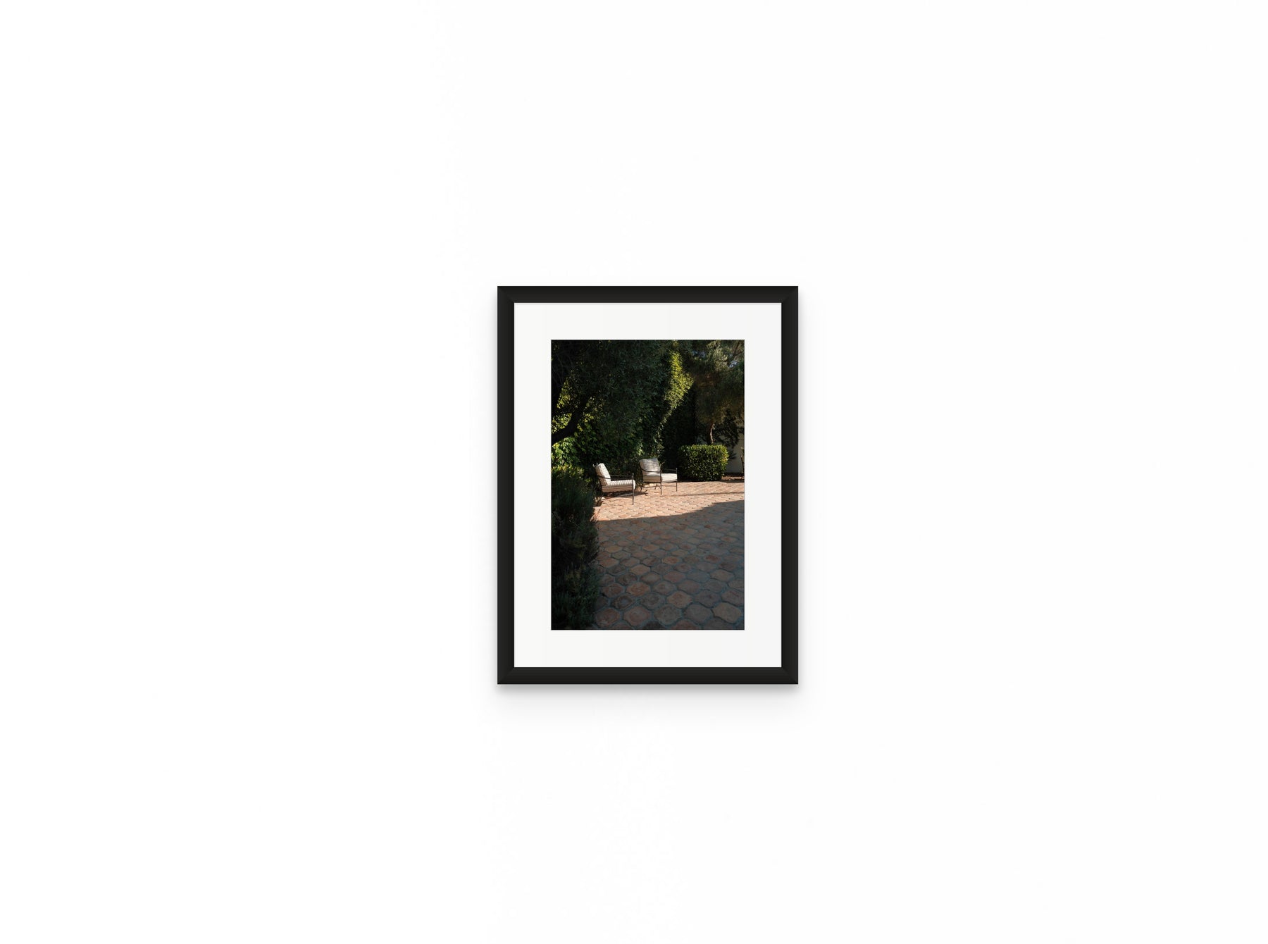 Terracotta Courtyard, 8×12 in black frame