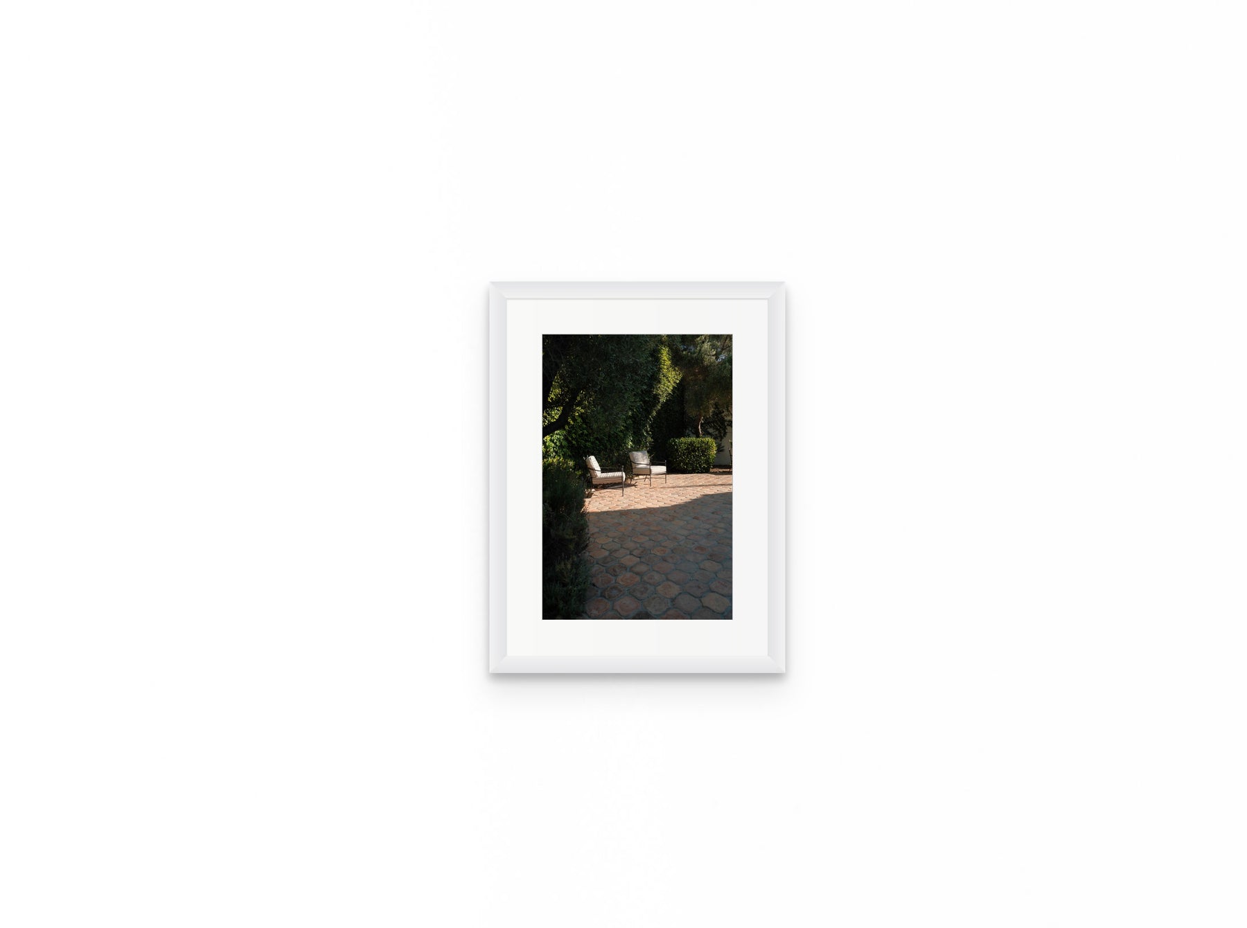 Terracotta Courtyard, 8×12 in white frame