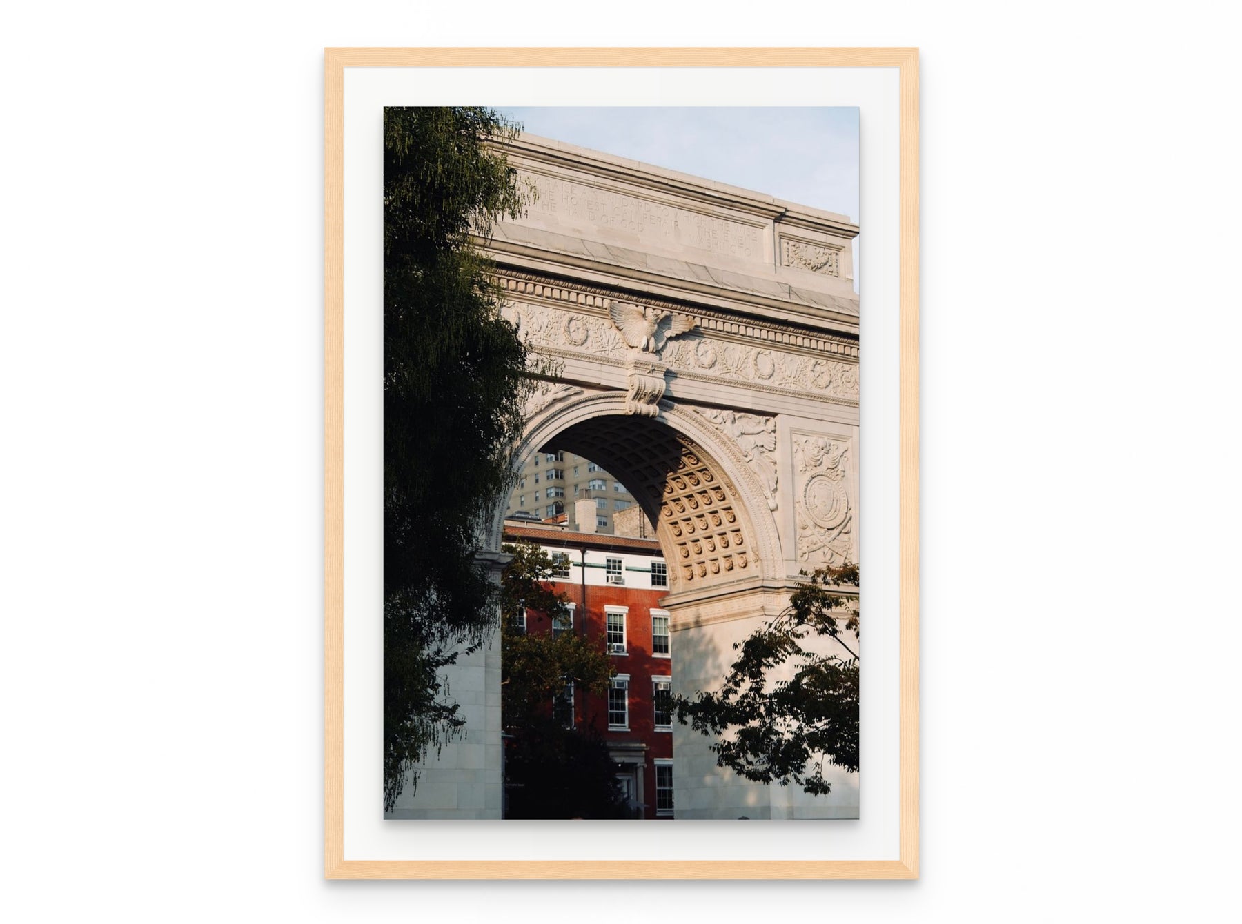 Washington Arch Morning, 20×30 in natural frame