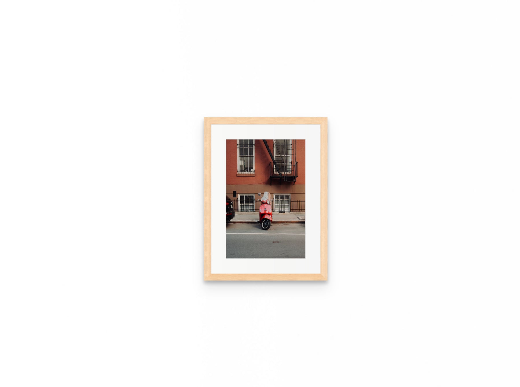 West Village Vespa, 8×12 in natural frame