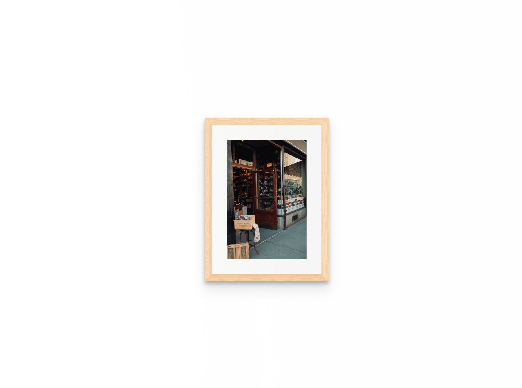 Wine Shop Rose, 8×12 in natural frame
